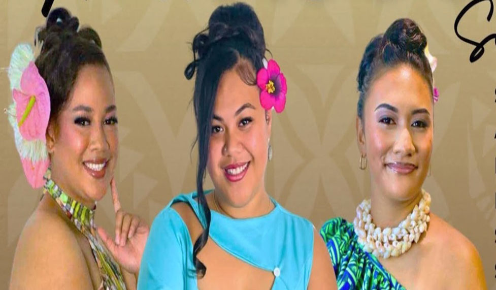 Three contestants vied for the Miss ASCC crown are (left to right) Ms. Glorious Tuigamala-Lisala, Ms. Anastasia Leutele, and winner Ms. Lolomaletaiotumua Faoliu